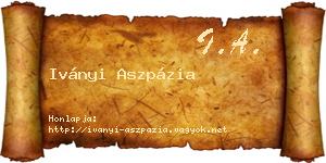 Iványi Aszpázia névjegykártya