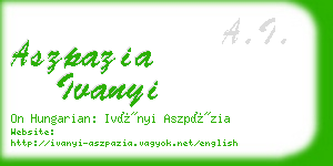 aszpazia ivanyi business card